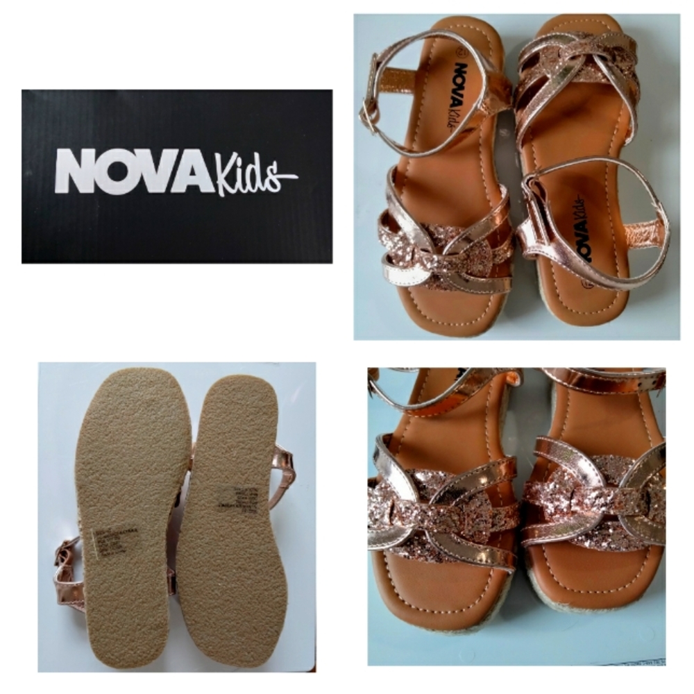 Kids Rose Gold Sandals Sz12